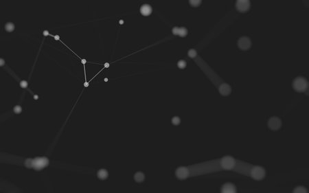 3d Abstract background. Molecules technology with polygonal shapes, connecting dots and lines. Connection structure. Big data visualization. 3d background.の写真素材