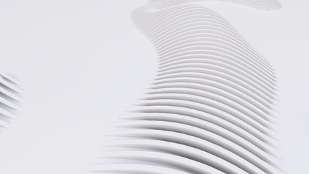 Abstract Curved Shapes. White Circular Background. Abstract background. 3d illustrationの写真素材