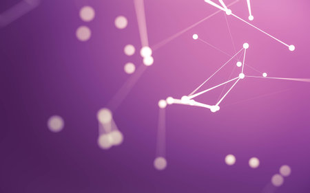 3d Abstract background. Molecules technology with polygonal shapes, connecting dots and lines. Connection structure. Big data visualization. 3d background.の写真素材