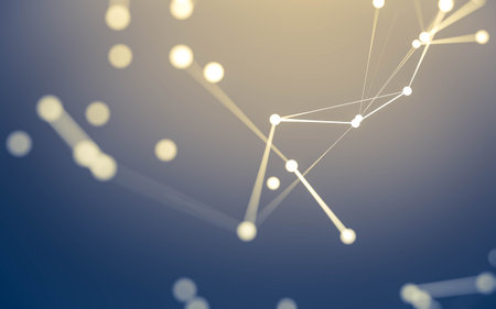 3d Abstract background. Molecules technology with polygonal shapes, connecting dots and lines. Connection structure. Big data visualization. 3d background.の写真素材
