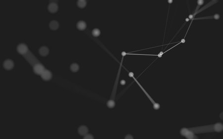 3d Abstract background. Molecules technology with polygonal shapes, connecting dots and lines. Connection structure. Big data visualization. 3d background.の写真素材