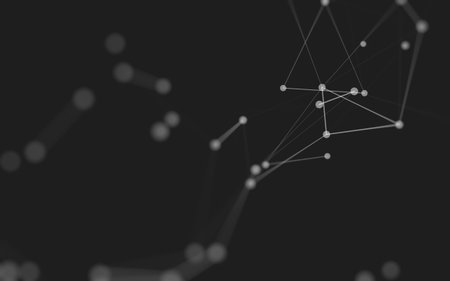 3d Abstract background. Molecules technology with polygonal shapes, connecting dots and lines. Connection structure. Big data visualization. 3d background.の写真素材