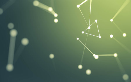 3d Abstract background. Molecules technology with polygonal shapes, connecting dots and lines. Connection structure. Big data visualization. 3d background.の写真素材