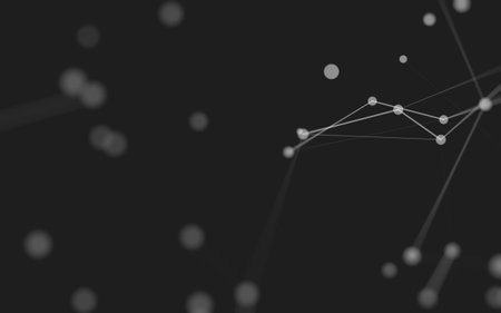 3d Abstract background. Molecules technology with polygonal shapes, connecting dots and lines. Connection structure. Big data visualization. 3d background.の写真素材