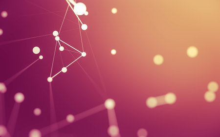 3d Abstract background. Molecules technology with polygonal shapes, connecting dots and lines. Connection structure. Big data visualization. 3d background.の写真素材