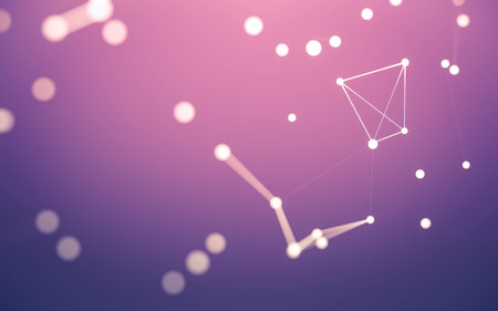 3d Abstract background. Molecules technology with polygonal shapes, connecting dots and lines....