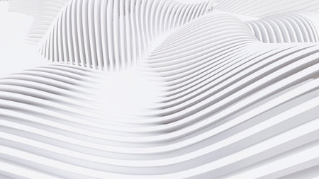 Abstract Curved Shapes. White Circular Background. Abstract background. 3d illustrationの写真素材