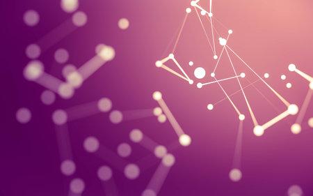 3d Abstract background. Molecules technology with polygonal shapes, connecting dots and lines....