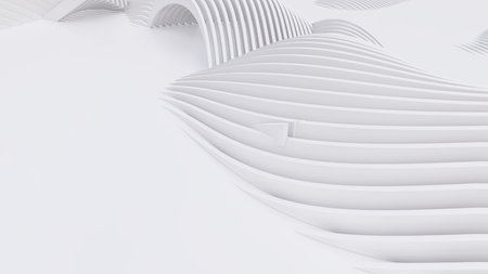 Abstract Curved Shapes. White Circular Background. Abstract background. 3d illustration