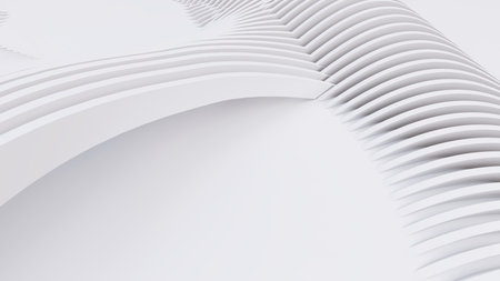 Abstract Curved Shapes. White Circular Background. Abstract background. 3d illustration