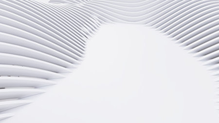 Abstract Curved Shapes. White Circular Background. Abstract background. 3d illustrationの写真素材