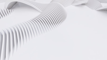 Abstract Curved Shapes. White Circular Background. Abstract background. 3d illustrationの写真素材