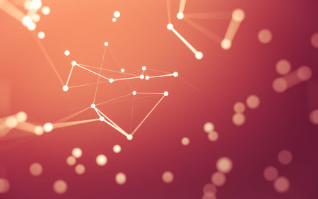 3d Abstract background. Molecules technology with polygonal shapes, connecting dots and lines....