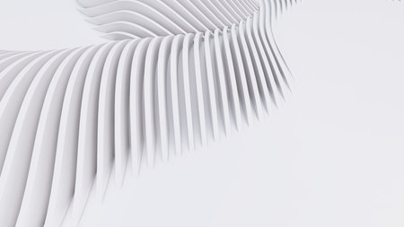Abstract Curved Shapes. White Circular Background. Abstract background. 3d illustrationの写真素材