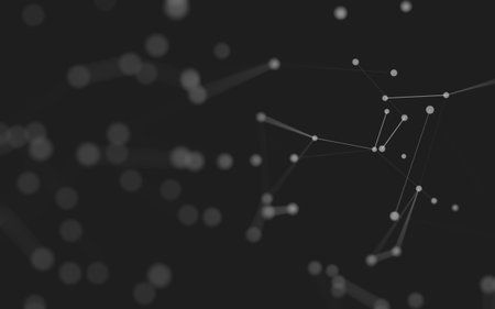 3d Abstract background. Molecules technology with polygonal shapes, connecting dots and lines. Connection structure. Big data visualization. 3d background.の写真素材