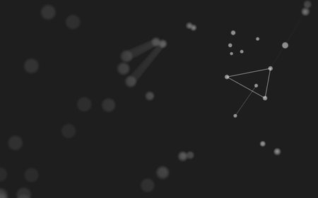 3d Abstract background. Molecules technology with polygonal shapes, connecting dots and lines. Connection structure. Big data visualization. 3d background.の写真素材