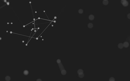 3d Abstract background. Molecules technology with polygonal shapes, connecting dots and lines. Connection structure. Big data visualization. 3d background.の写真素材