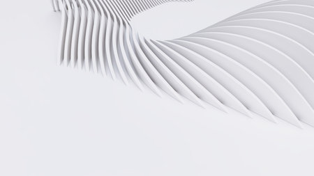 Abstract Curved Shapes. White Circular Background. Abstract background. 3d illustrationの写真素材