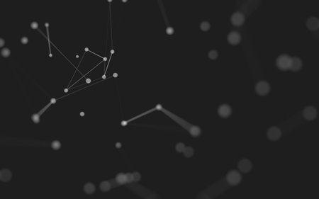 3d Abstract background. Molecules technology with polygonal shapes, connecting dots and lines. Connection structure. Big data visualization. 3d background.の写真素材