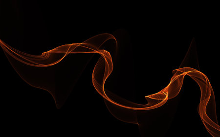 Dark abstract background with a glowing abstract waves, abstract background