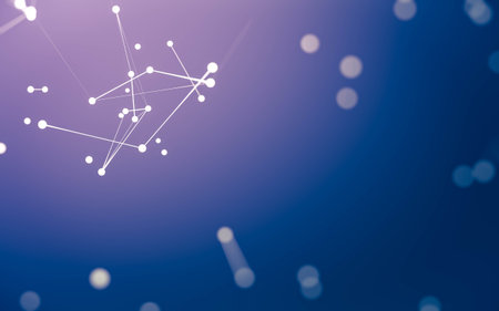 3d Abstract background. Molecules technology with polygonal shapes, connecting dots and lines. Connection structure. Big data visualization. 3d background.の写真素材
