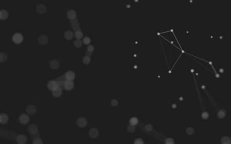 3d Abstract background. Molecules technology with polygonal shapes, connecting dots and lines. Connection structure. Big data visualization. 3d background.の写真素材