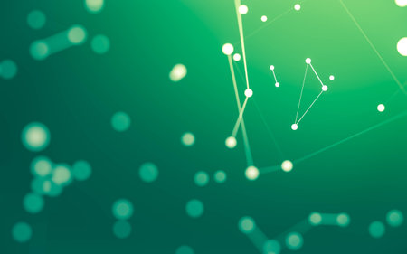 3d Abstract background. Molecules technology with polygonal shapes, connecting dots and lines. Connection structure. Big data visualization. 3d background.の写真素材