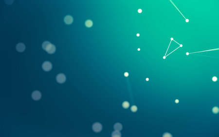3d Abstract background. Molecules technology with polygonal shapes, connecting dots and lines. Connection structure. Big data visualization. 3d background.の写真素材