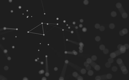 3d Abstract background. Molecules technology with polygonal shapes, connecting dots and lines. Connection structure. Big data visualization. 3d background.の写真素材