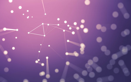 3d Abstract background. Molecules technology with polygonal shapes, connecting dots and lines....