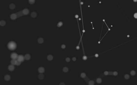 3d Abstract background. Molecules technology with polygonal shapes, connecting dots and lines. Connection structure. Big data visualization. 3d background.の写真素材