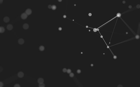 3d Abstract background. Molecules technology with polygonal shapes, connecting dots and lines. Connection structure. Big data visualization. 3d background.の写真素材