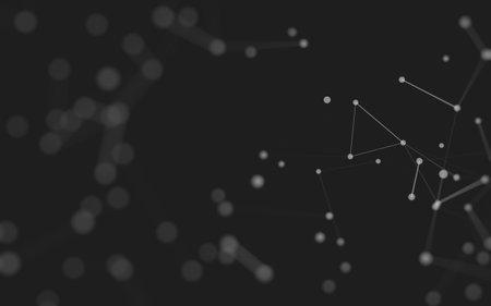 3d Abstract background. Molecules technology with polygonal shapes, connecting dots and lines. Connection structure. Big data visualization. 3d background.の写真素材