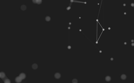 3d Abstract background. Molecules technology with polygonal shapes, connecting dots and lines. Connection structure. Big data visualization. 3d background.の写真素材