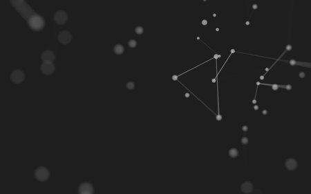 3d Abstract background. Molecules technology with polygonal shapes, connecting dots and lines. Connection structure. Big data visualization. 3d background.の写真素材