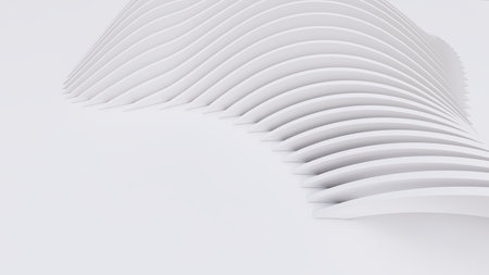 Abstract Curved Shapes. White Circular Background. Abstract background. 3d illustrationの写真素材