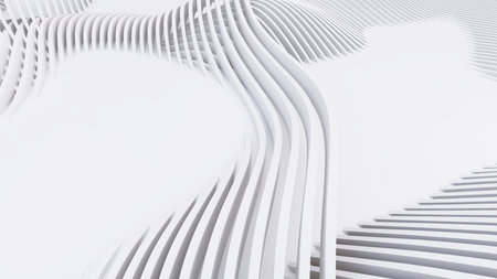 Abstract Curved Shapes. White Circular Background. Abstract background. 3d illustration