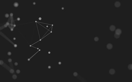 3d Abstract background. Molecules technology with polygonal shapes, connecting dots and lines. Connection structure. Big data visualization. 3d background.の写真素材