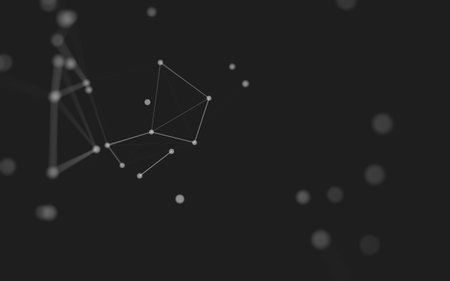 3d Abstract background. Molecules technology with polygonal shapes, connecting dots and lines. Connection structure. Big data visualization. 3d background.の写真素材