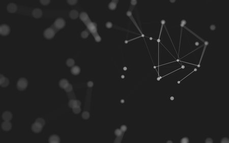 3d Abstract background. Molecules technology with polygonal shapes, connecting dots and lines. Connection structure. Big data visualization. 3d background.の写真素材