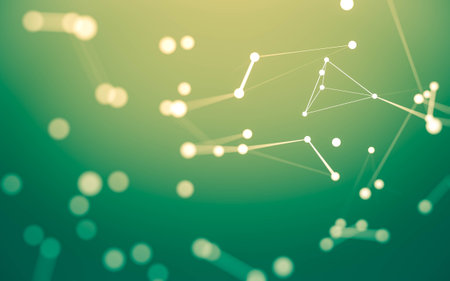 3d Abstract background. Molecules technology with polygonal shapes, connecting dots and lines. Connection structure. Big data visualization. 3d background.の写真素材
