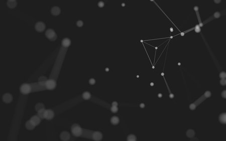 3d Abstract background. Molecules technology with polygonal shapes, connecting dots and lines. Connection structure. Big data visualization. 3d background.の写真素材