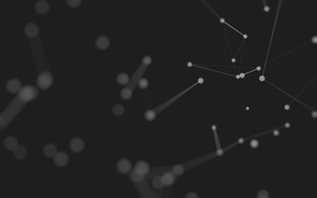 3d Abstract background. Molecules technology with polygonal shapes, connecting dots and lines. Connection structure. Big data visualization. 3d background.の写真素材