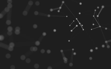 3d Abstract background. Molecules technology with polygonal shapes, connecting dots and lines. Connection structure. Big data visualization. 3d background.の写真素材