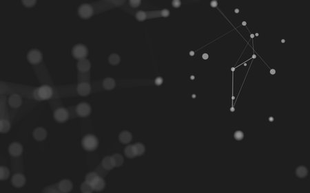 3d Abstract background. Molecules technology with polygonal shapes, connecting dots and lines. Connection structure. Big data visualization. 3d background.の写真素材