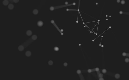 3d Abstract background. Molecules technology with polygonal shapes, connecting dots and lines. Connection structure. Big data visualization. 3d background.の写真素材