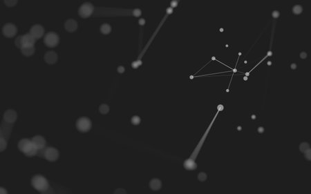 3d Abstract background. Molecules technology with polygonal shapes, connecting dots and lines. Connection structure. Big data visualization. 3d background.の写真素材