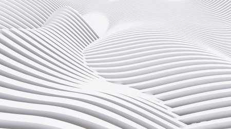 Abstract Curved Shapes. White Circular Background. Abstract background. 3d illustration