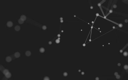 3d Abstract background. Molecules technology with polygonal shapes, connecting dots and lines. Connection structure. Big data visualization. 3d background.の写真素材