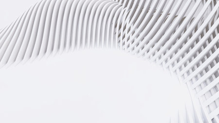 Abstract Curved Shapes. White Circular Background. Abstract background. 3d illustration